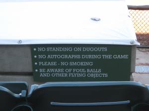Instructions at BB&T Ballpark, Winston-Salem, NC